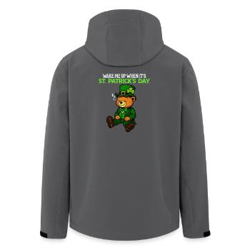 Weck mich auf, wenn St. Patrick's Day ist - Humor - Recycelte Männer Softshell-Jacke von Stanley/Stella - Anthrazit - Hinten - AI Model Male 185 light (185cm)