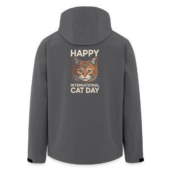 Bonne Journée internationale du chat - Veste softshell homme en polyester recyclé Stanley/Stella - noir - Dos - AI Model Male 185 light (185cm)
