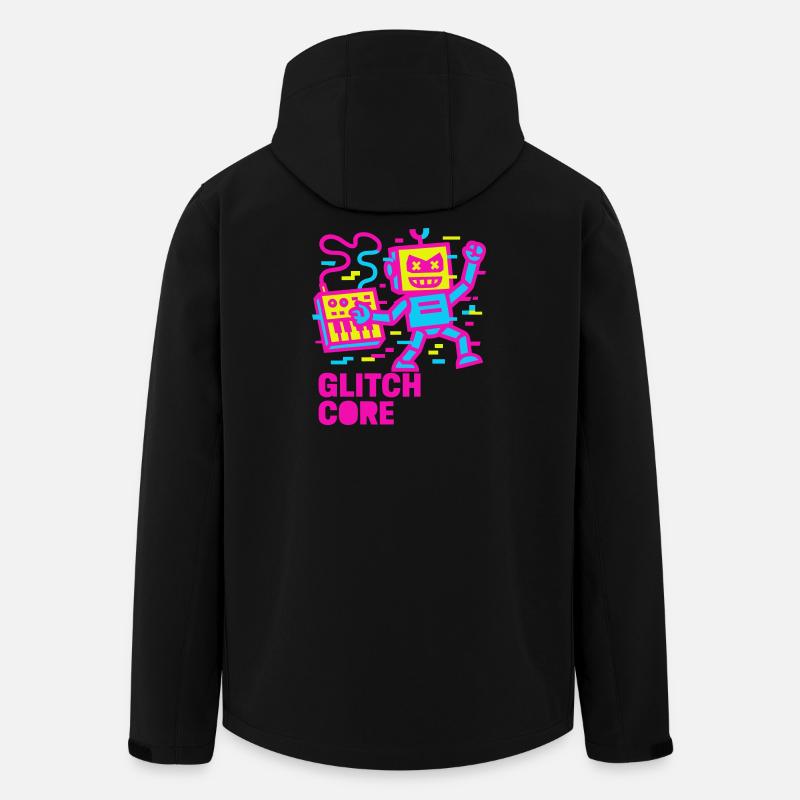 Glitchcore ! - Veste softshell homme en polyester recyclé Stanley/Stella - noir