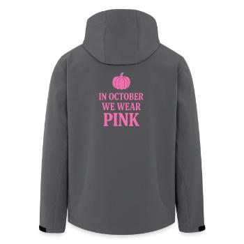 En octobre, nous portons du rose pour sensibiliser au cancer du sein - Veste softshell homme en polyester recyclé Stanley/Stella - noir - Dos - AI Model Male 185 light (185cm)