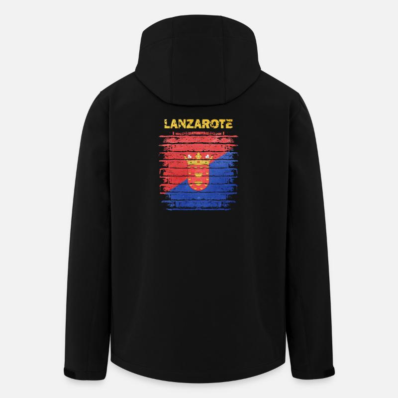 Lanzarote flag design with wave pattern - Men’s Recycled Softshell Jacket by Stanley/Stella - black