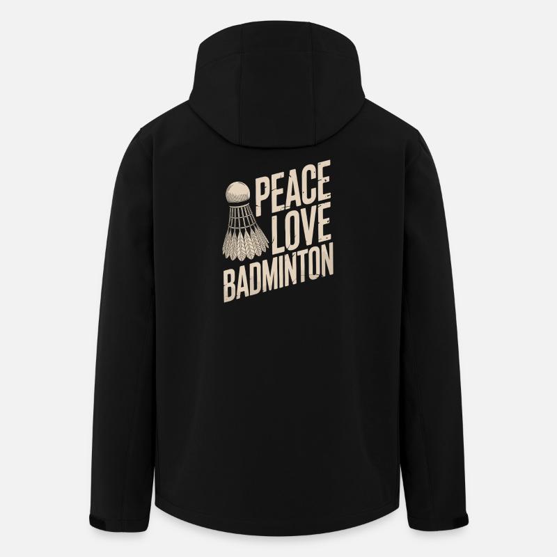 Conception de badminton Peace Love - Veste softshell homme en polyester recyclé Stanley/Stella - noir
