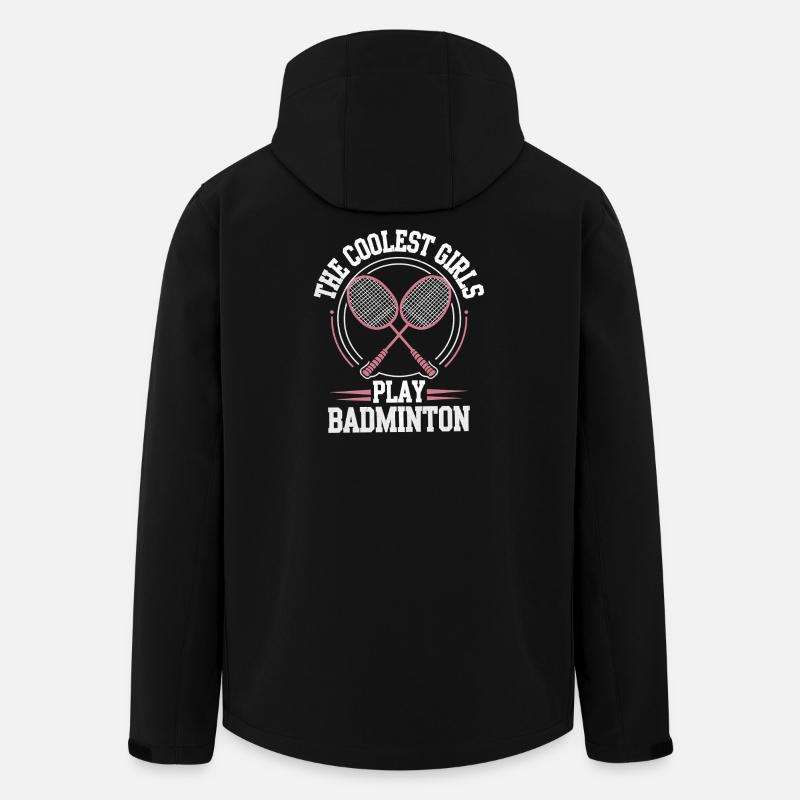 Conception de fille de badminton - Veste softshell homme en polyester recyclé Stanley/Stella - noir