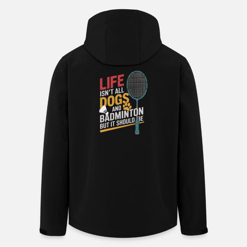 Hund und Badminton - Recycelte Männer Softshell-Jacke von Stanley/Stella - Schwarz