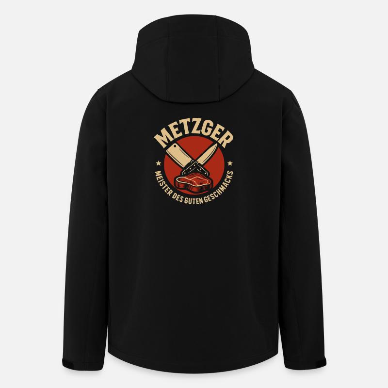 Metzger mit Messer und Fleisch - Recycelte Männer Softshell-Jacke von Stanley/Stella - Schwarz