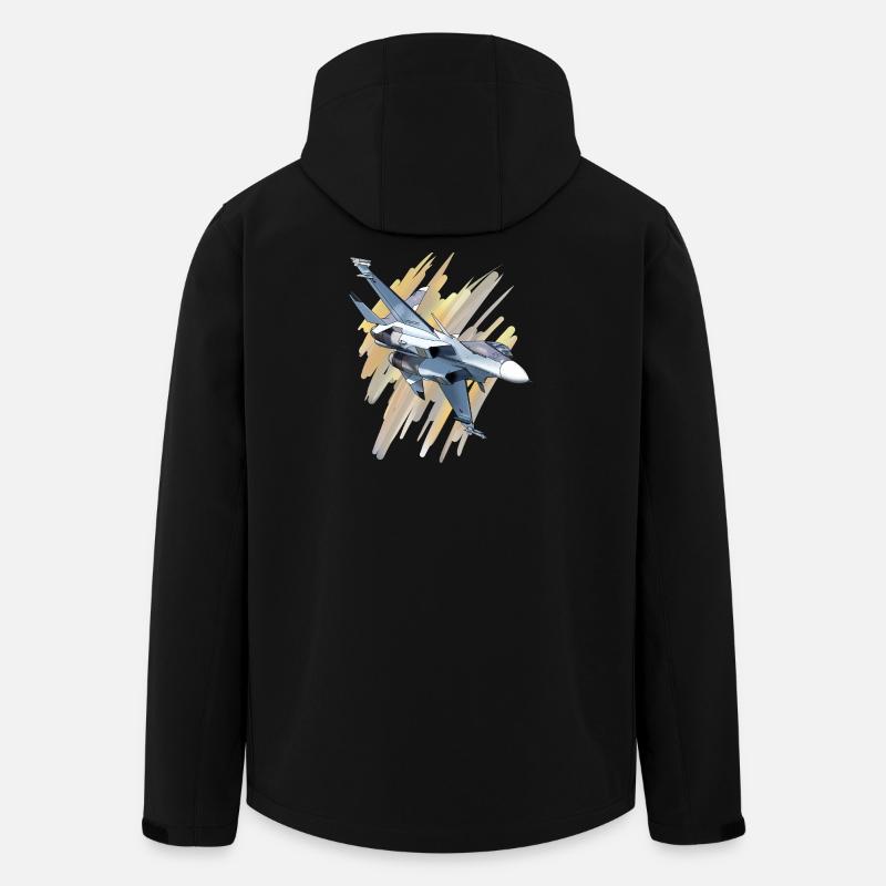 Kampfjet im Dynamikdesign - Recycelte Männer Softshell-Jacke von Stanley/Stella - Schwarz