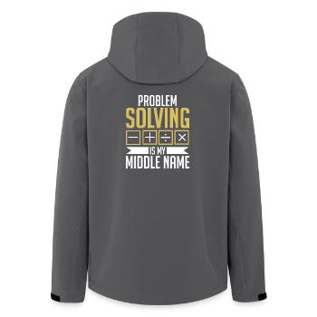 Mathématiques Professeur de mathématiques Résolution de problèmes Mon deuxième prénom - Veste softshell homme en polyester recyclé Stanley/Stella - noir - Dos - AI Model Male 185 light (185cm)