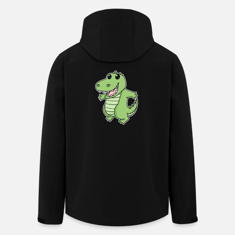 Playful Crocodile Cartoon Design - Men’s Recycled Softshell Jacket by Stanley/Stella - black