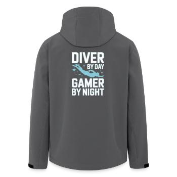 Diving diving board - Men’s Recycled Softshell Jacket by Stanley/Stella - black - Back - AI Model Male 185 light (185cm)