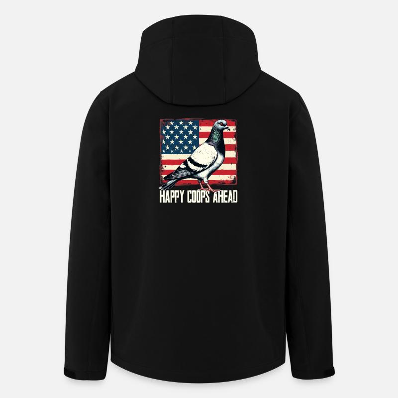 Pigeon fanciers Happy Coops Ahead - Men’s Recycled Softshell Jacket by Stanley/Stella - black
