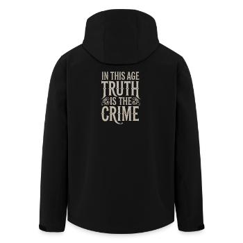 À notre époque, la vérité est le crime, citation - Veste softshell homme en polyester recyclé Stanley/Stella - noir - Dos - AI Model Male 185 light (185cm)