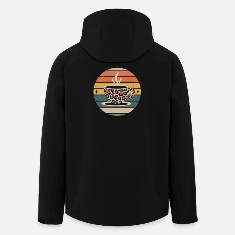 Retro Kaffeetasse Kaffee - Recycelte Männer Softshell-Jacke von Stanley/Stella - Schwarz