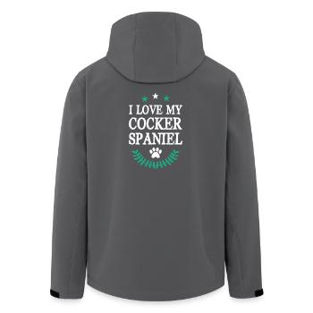 COCKER_SPANIEL - Recycelte Männer Softshell-Jacke von Stanley/Stella - Anthrazit - Hinten - AI Model Male 185 light (185cm)