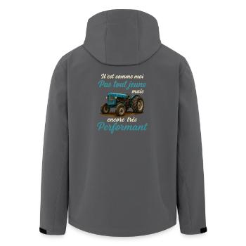 Tractor Farmer Humor - Men’s Recycled Softshell Jacket by Stanley/Stella - black - Back - AI Model Male 185 light (185cm)