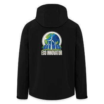 Environnementaliste, Énergie renouvelable, Eco-innovateur - Veste softshell homme en polyester recyclé Stanley/Stella - noir - Dos - AI Model Male 185 light (185cm)