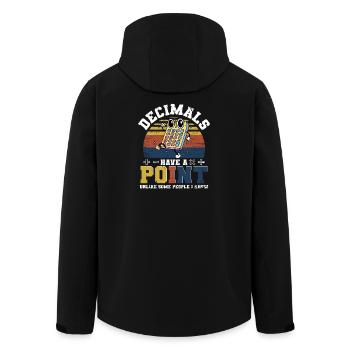 Les décimales des professeurs de mathématiques ont un point - Veste softshell homme en polyester recyclé Stanley/Stella - noir - Dos - AI Model Male 185 light (185cm)