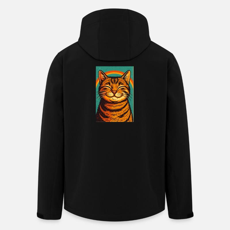 Glückliche Katze, liebe Katzen - Recycelte Männer Softshell-Jacke von Stanley/Stella - Schwarz
