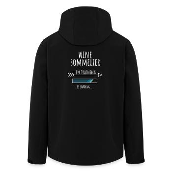 Wine Sommelier Gift Profession Training - Men’s Recycled Softshell Jacket by Stanley/Stella - black - Back - AI Model Male 185 light (185cm)