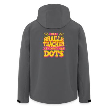 Professeur de Braille Braille Dotum - Veste softshell homme en polyester recyclé Stanley/Stella - noir - Dos - AI Model Male 185 light (185cm)