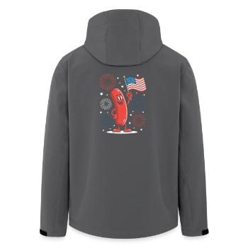 Saucisse Kawaii Patriotique Jour de l’Indépendance 4 - Veste softshell homme en polyester recyclé Stanley/Stella - charbon - Dos - AI Model Male 185 light (185cm)