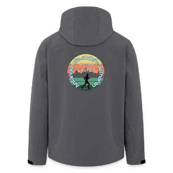 Ultraläufer Marathon ist mein Warm up Ultramaraton - Recycelte Männer Softshell-Jacke von Stanley/Stella - Schwarz - Hinten - AI Model Male 185 light (185cm)