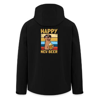 Happy new beer Biertrinker Silvester Bier - Recycelte Männer Softshell-Jacke von Stanley/Stella - Schwarz - Hinten - AI Model Male 185 light (185cm)