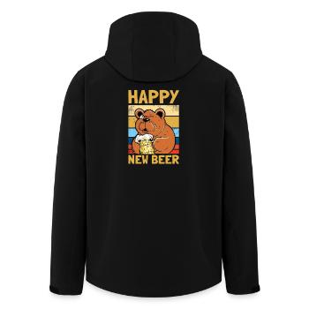 Happy new beer Biertrinker Silvester Bier - Recycelte Männer Softshell-Jacke von Stanley/Stella - Schwarz - Hinten - AI Model Male 185 light (185cm)