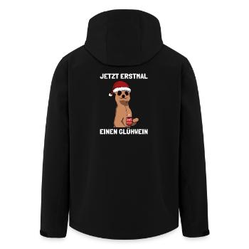 Premier verre d’une fête de Noël au vin chaud - Veste softshell homme en polyester recyclé Stanley/Stella - noir - Dos - AI Model Male 185 light (185cm)