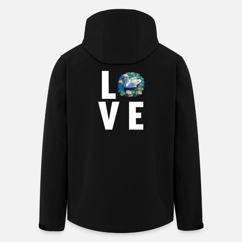 Schwäne Schwan - Recycelte Männer Softshell-Jacke von Stanley/Stella - Schwarz