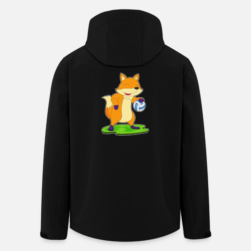 Fuchs Volleyballspieler Volleyball - Recycelte Männer Softshell-Jacke von Stanley/Stella - Schwarz