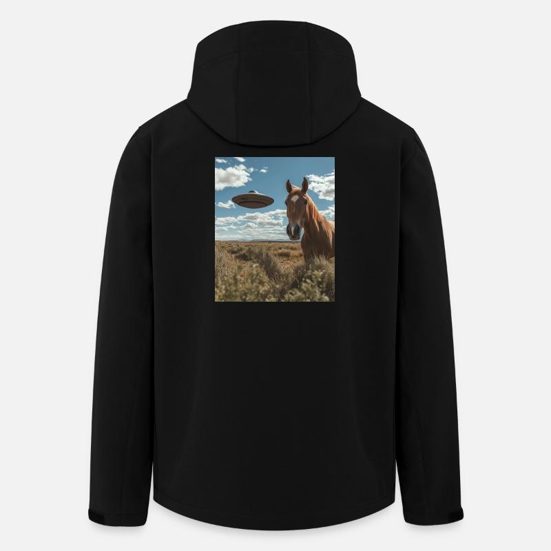 Pferd Selfie mit UFO - Recycelte Männer Softshell-Jacke von Stanley/Stella - Schwarz