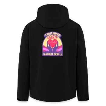 Professeur de Braille Braille Dotum - Veste softshell homme en polyester recyclé Stanley/Stella - noir - Dos - AI Model Male 185 light (185cm)