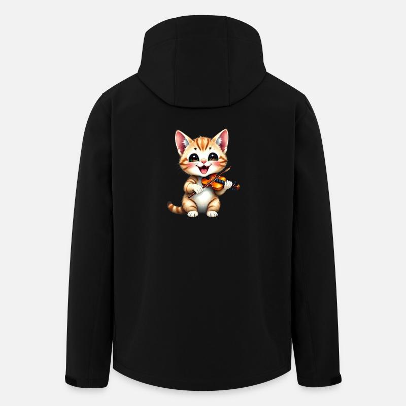 Kitten plays violin - Men’s Recycled Softshell Jacket by Stanley/Stella - black