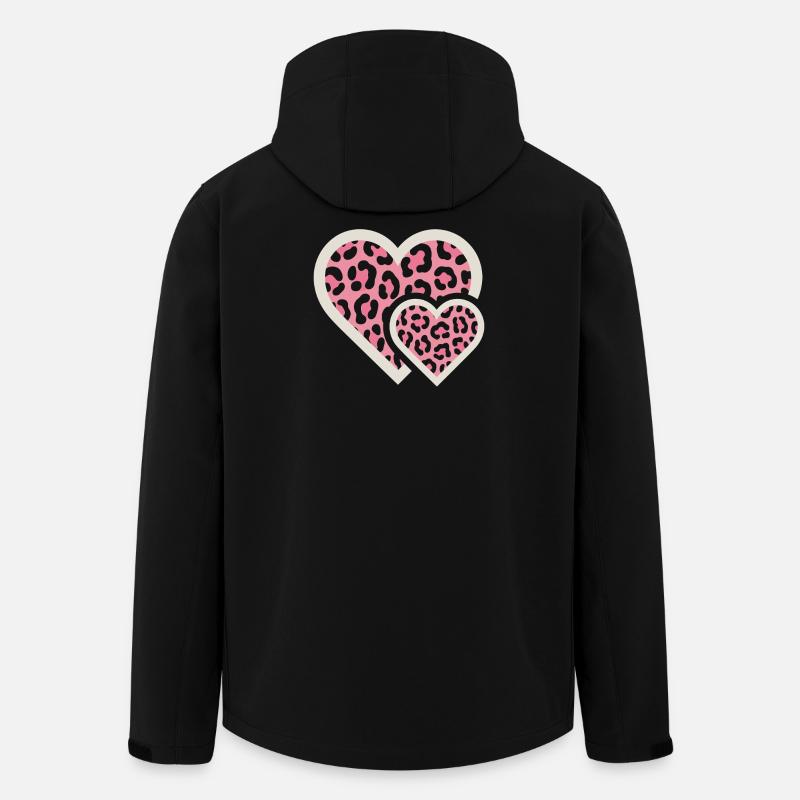Leopardendesign mit pinkem Muster - Recycelte Männer Softshell-Jacke von Stanley/Stella - Schwarz