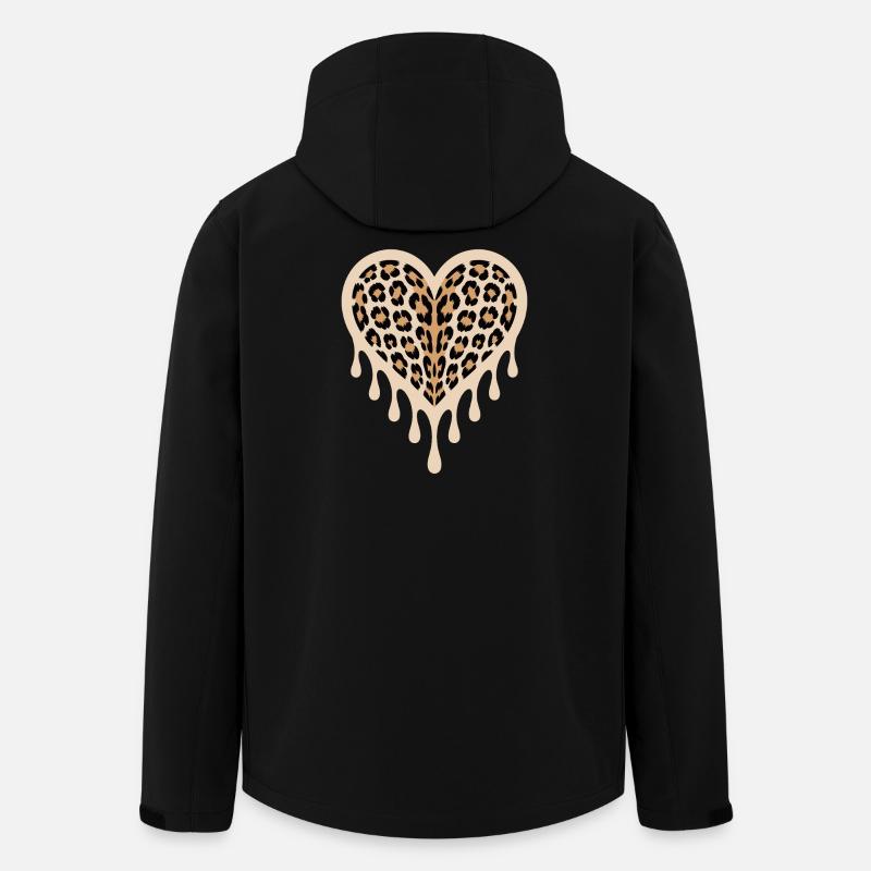 Cœur de léopard - Veste softshell homme en polyester recyclé Stanley/Stella - noir