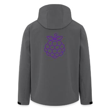 Illustration einer minimalistischen reifen Himbeere - Recycelte Männer Softshell-Jacke von Stanley/Stella - Schwarz - Hinten - AI Model Male 185 light (185cm)