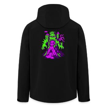 Kraken Fantasy Burg - Recycelte Männer Softshell-Jacke von Stanley/Stella - Schwarz - Hinten - AI Model Male 185 light (185cm)