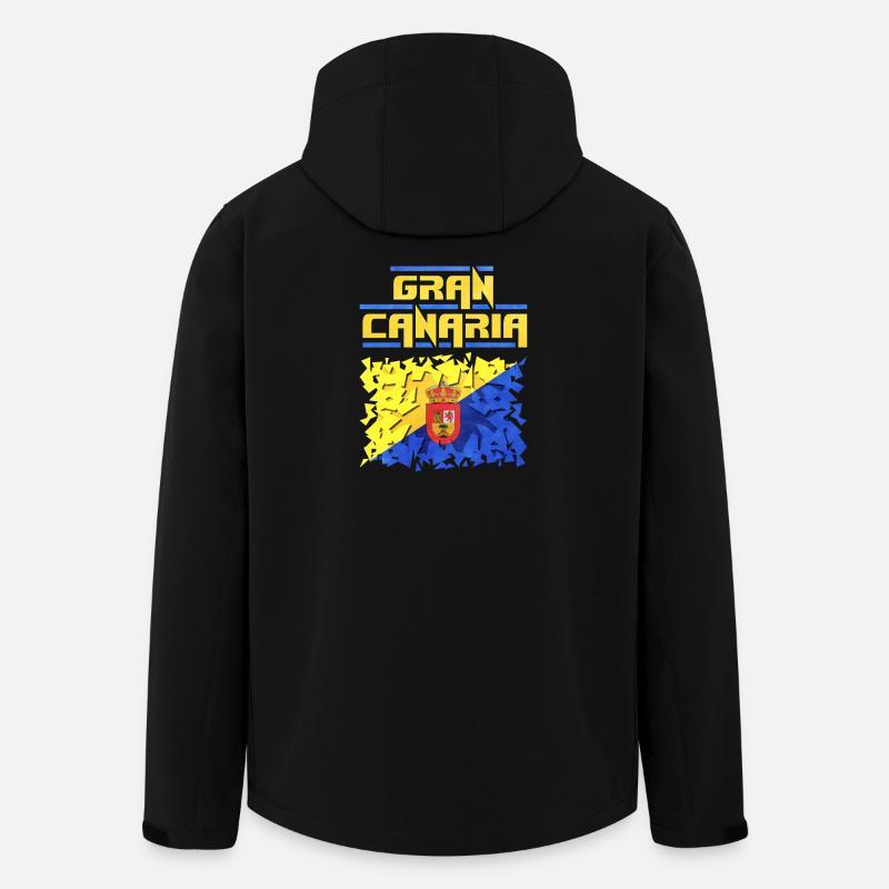 Gran Canaria Flag Puzzle Design - Men’s Recycled Softshell Jacket by Stanley/Stella - black