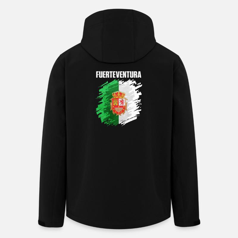 Conception du drapeau de Fuerteventura - Veste softshell homme en polyester recyclé Stanley/Stella - noir