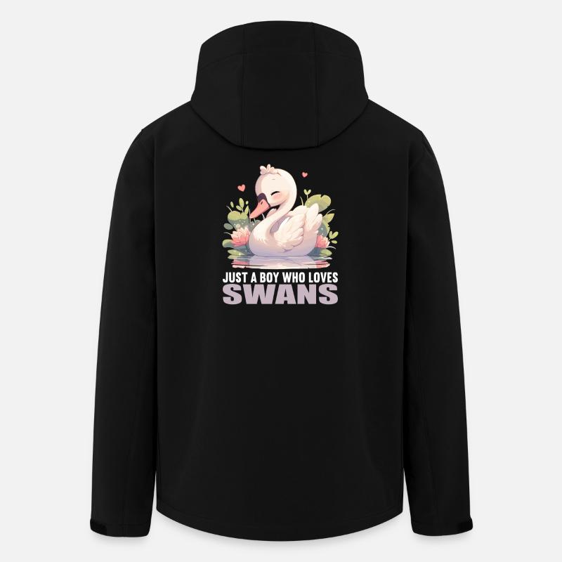 Schwäne Schwan - Recycelte Männer Softshell-Jacke von Stanley/Stella - Schwarz
