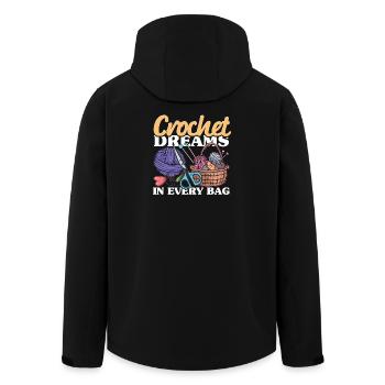 Crochet Knitting Crochet dreams in every bag - Men’s Recycled Softshell Jacket by Stanley/Stella - black - Back - AI Model Male 185 light (185cm)