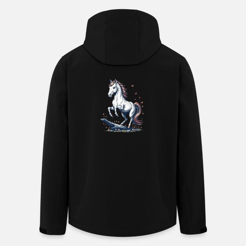 Cheval gris majestueux - Veste softshell homme en polyester recyclé Stanley/Stella - noir