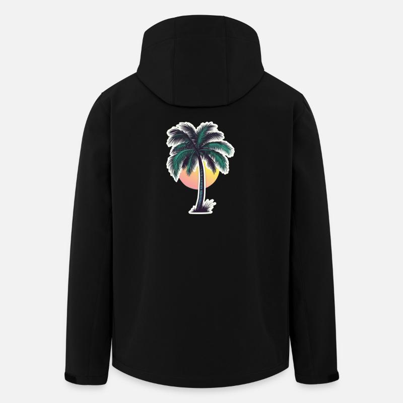 Palm tree - Men’s Recycled Softshell Jacket by Stanley/Stella - black