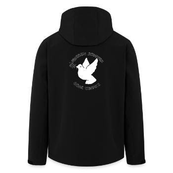 Frieden Schaffen: Friedenshoffnung auf Taube - Recycelte Männer Softshell-Jacke von Stanley/Stella - Schwarz - Hinten - AI Model Male 185 light (185cm)