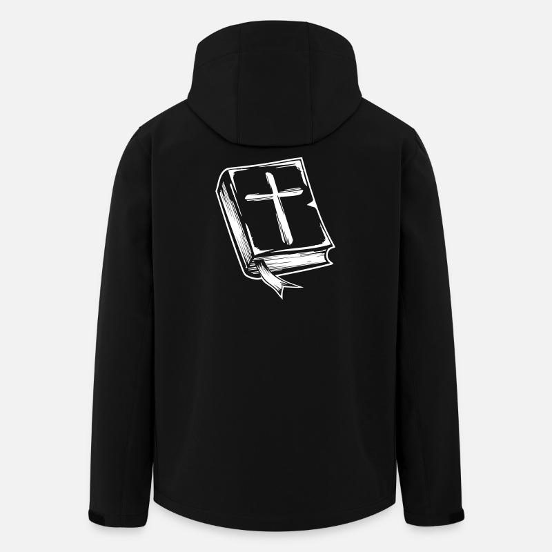 Bibel mit Kreuzmotiv - Recycelte Männer Softshell-Jacke von Stanley/Stella - Schwarz