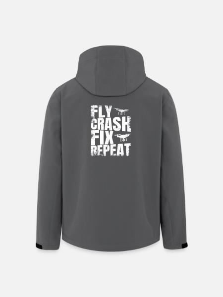 Fly_Crash_Fix_Repeat - Men’s Recycled Softshell Jacket by Stanley/Stella - black