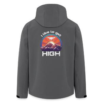 I like to get high Drohne Pilot - Recycelte Männer Softshell-Jacke von Stanley/Stella - Anthrazit - Hinten - AI Model Male 185 light (185cm)