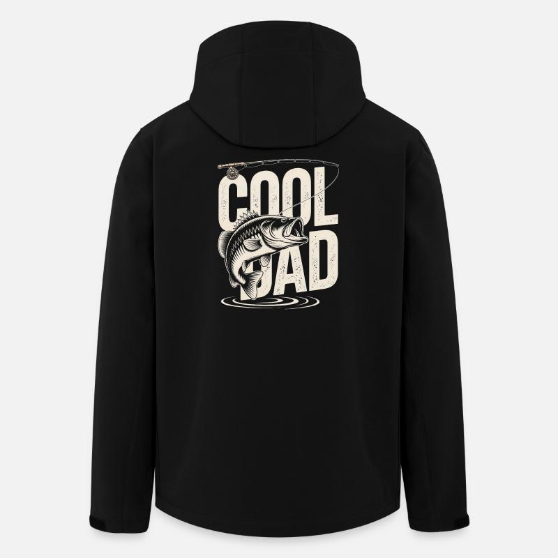 Cooler Papa Angeln - Recycelte Männer Softshell-Jacke von Stanley/Stella - Schwarz