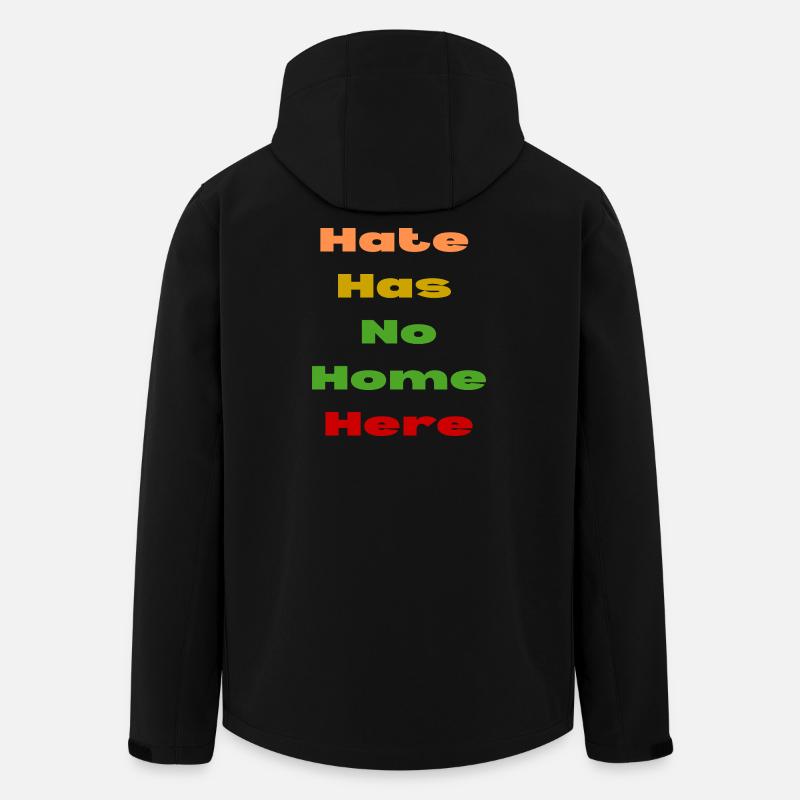 HATE HAS NO HOME HERE - Men’s Recycled Softshell Jacket by Stanley/Stella - black