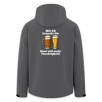 Männer 60. Geburtstag Bier Spruch - Recycelte Männer Softshell-Jacke von Stanley/Stella - Schwarz - Hinten - AI Model Male 185 light (185cm)